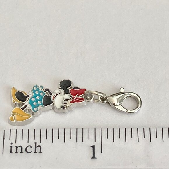 Disney Minnie Mouse Clip On Charm Zipper Pull Bag Purse Charm Enamel Dots Bow - Picture 6 of 6